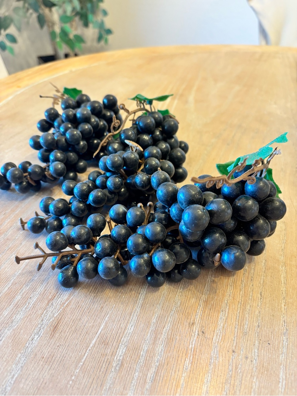 Vintage dark purple Grape Clusters Home Accent - Set of 3 vintage rubber grapes